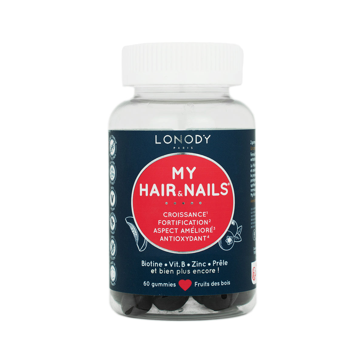 Flacon de gummies cheveux et ongles sans sucres My Hair & Nails de Lonody